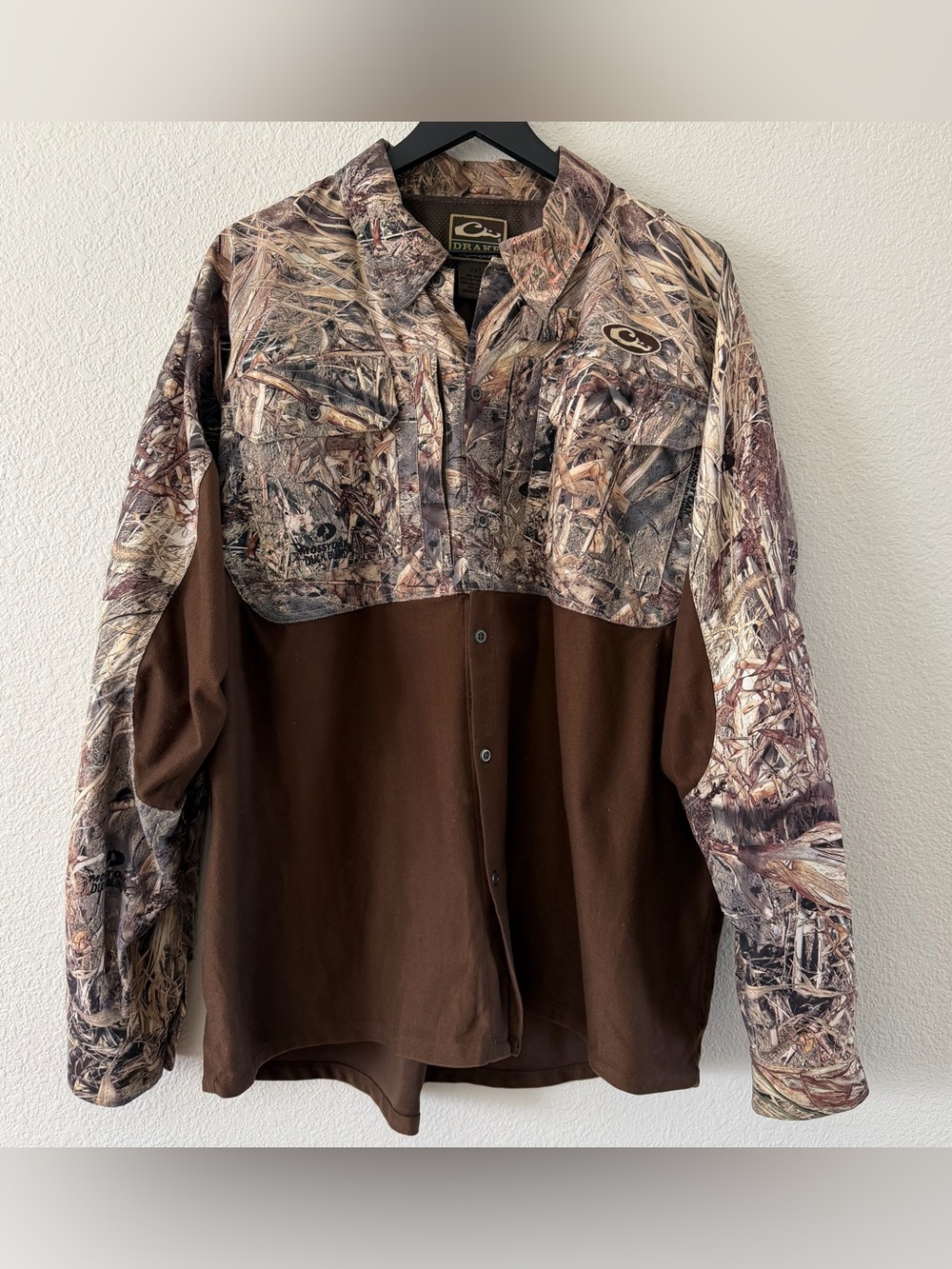 Drake Waterfowl EST EqWader Button Up Two Tone Shirt Color Blades 2XL Hunting